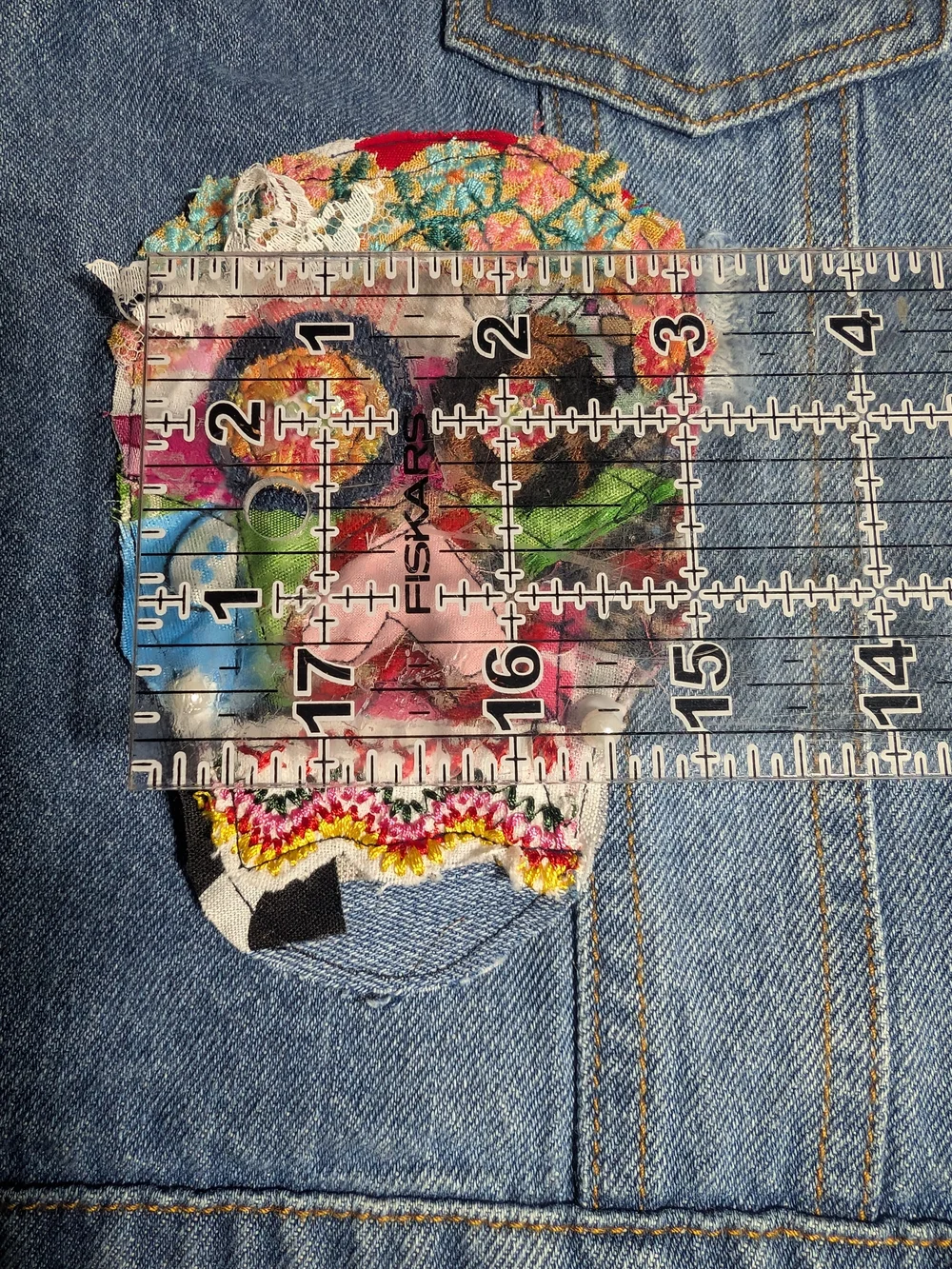 Handmade Multicolor Fabric Skull Brooch - Women Accessories